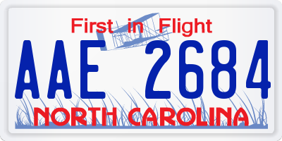 NC license plate AAE2684