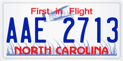 NC license plate AAE2713