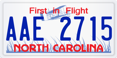 NC license plate AAE2715