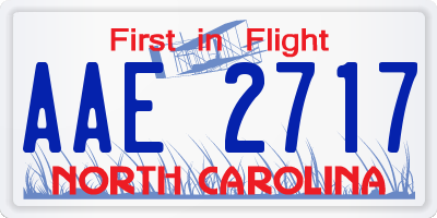 NC license plate AAE2717