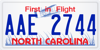 NC license plate AAE2744