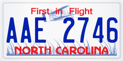 NC license plate AAE2746