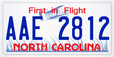 NC license plate AAE2812