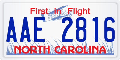 NC license plate AAE2816