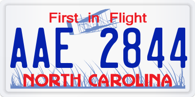 NC license plate AAE2844