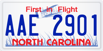 NC license plate AAE2901