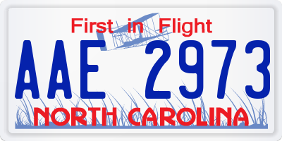 NC license plate AAE2973
