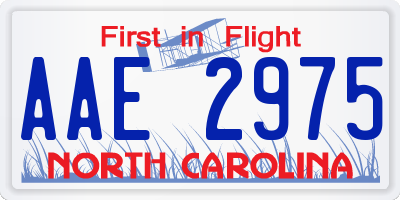 NC license plate AAE2975