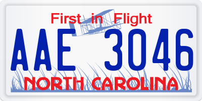 NC license plate AAE3046