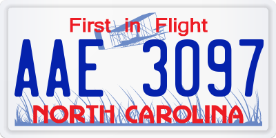 NC license plate AAE3097