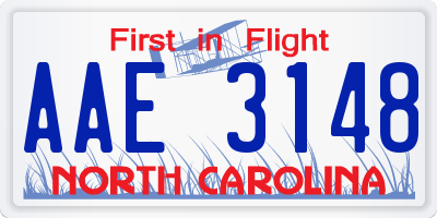 NC license plate AAE3148