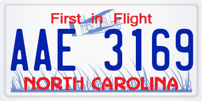 NC license plate AAE3169