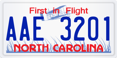 NC license plate AAE3201