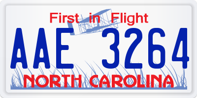 NC license plate AAE3264