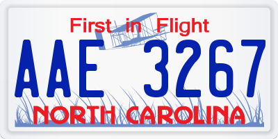 NC license plate AAE3267