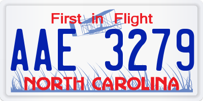 NC license plate AAE3279