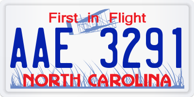 NC license plate AAE3291