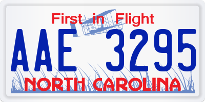 NC license plate AAE3295