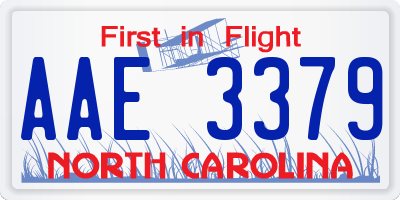 NC license plate AAE3379