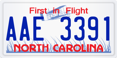 NC license plate AAE3391
