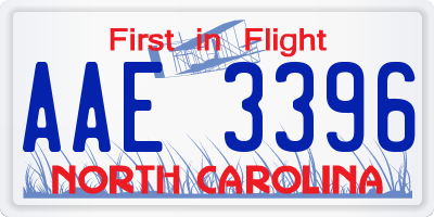 NC license plate AAE3396
