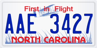 NC license plate AAE3427