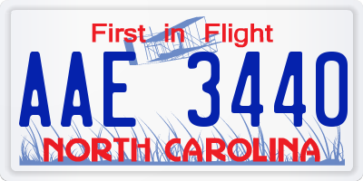 NC license plate AAE3440