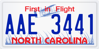 NC license plate AAE3441