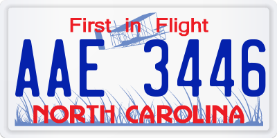 NC license plate AAE3446