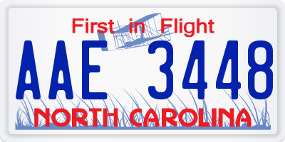 NC license plate AAE3448
