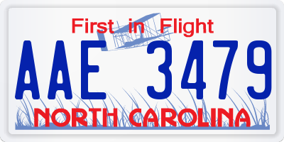 NC license plate AAE3479