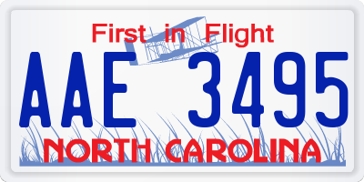 NC license plate AAE3495
