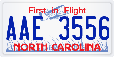 NC license plate AAE3556