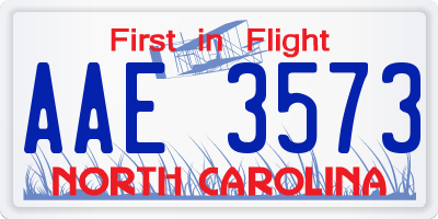 NC license plate AAE3573