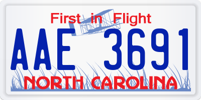 NC license plate AAE3691