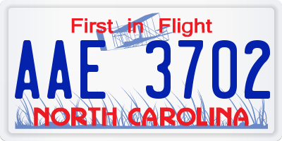 NC license plate AAE3702