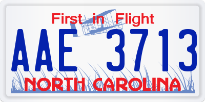 NC license plate AAE3713
