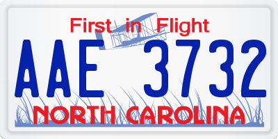 NC license plate AAE3732
