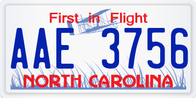 NC license plate AAE3756