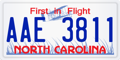 NC license plate AAE3811