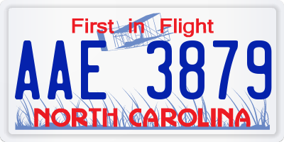 NC license plate AAE3879