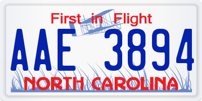 NC license plate AAE3894