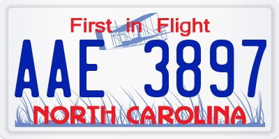NC license plate AAE3897
