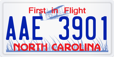 NC license plate AAE3901