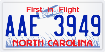NC license plate AAE3949