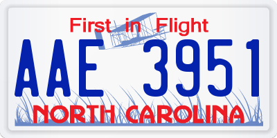 NC license plate AAE3951