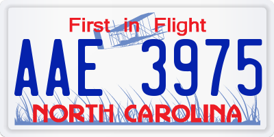 NC license plate AAE3975
