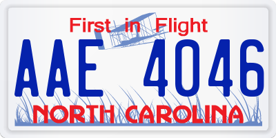 NC license plate AAE4046