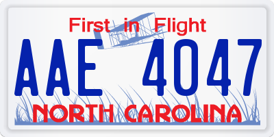NC license plate AAE4047