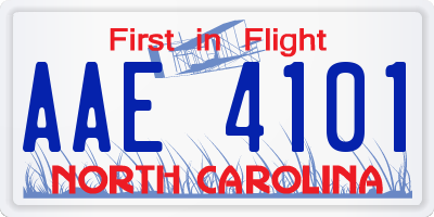 NC license plate AAE4101